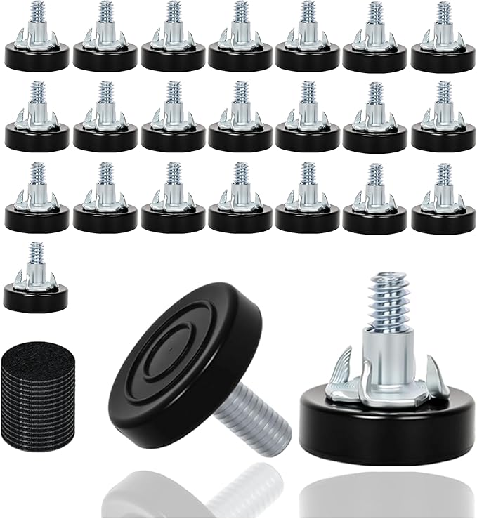24 PCS M8 Thread Furniture Feet Levelers, Furniture Leveling Feet by Eunenete