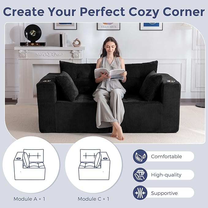 MAXYOYO Modular Sectional Sofa Couch, Loveseat Boneless Cloud Couch - Image 6