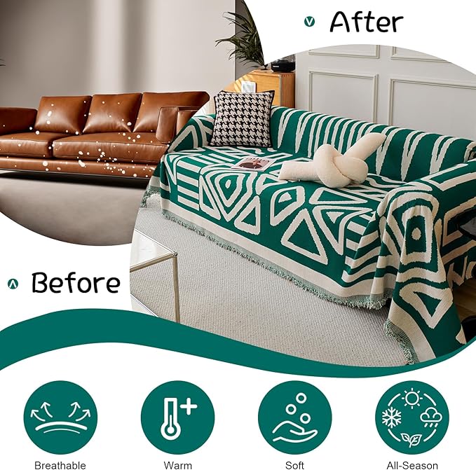 VClife Boho Couch Cover for Sectional Sofa, Small Loveseat Cover Dog Furniture - Image 4