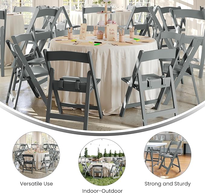 Flash Furniture Hercules Kids Gray Resin Folding Chair - Image 5