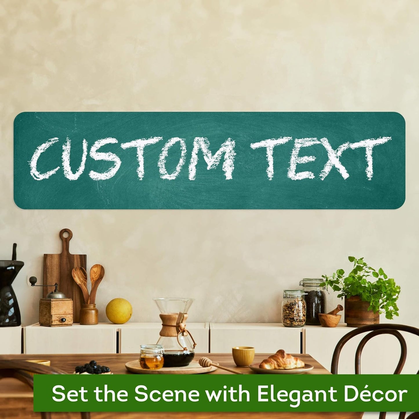 Custom Sign, Custom Street Sign, 11 Font Colors, 13 Font Styles, 4 Hole Options, 22 Sizes, 12x48 Inches, Rust Free DiBound, Fade Resistant, Made in USA by My Sign Center (Chalkboard Green)