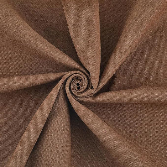 59.06 Inch Coffee Brown Needlework Fabric Natural Cotton Linen Cloth Quilting by CABODYALS