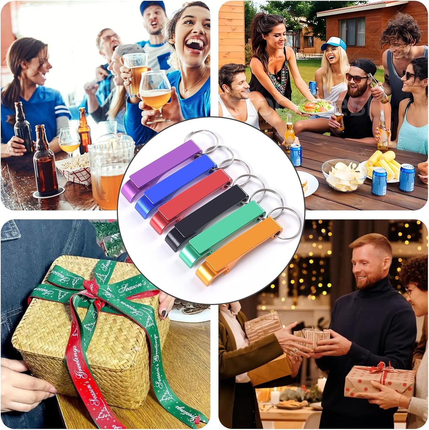 Custom Bottle Opener Keychain - Bulk Personalized with Text/Logo/Photo - Perfect for Corporate Gifts, Birthday Favors, Weddings (10-500 Pcs)