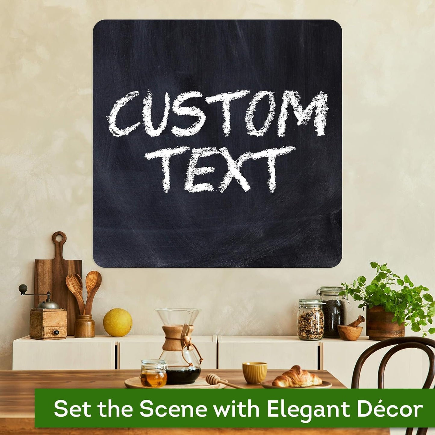 Custom Sign, Custom Street Sign, 11 Font Colors, 13 Font Styles, 4 Hole Options, 22 Sizes, 24x24 Inches, Rust Free DiBound, Fade Resistant, Made in USA by My Sign Center (Chalkboard Black)