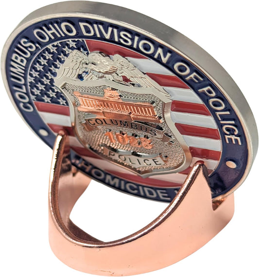 Generic Military Challenge Coin Display Stand - Solid Metal with Anodized Finish - US Vet. Business (Copper)