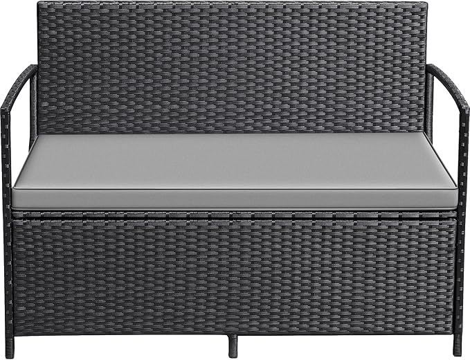Greesum Patio Loveseat PE Rattan Wicker Outdoor Furniture by BuynowfromGreesum