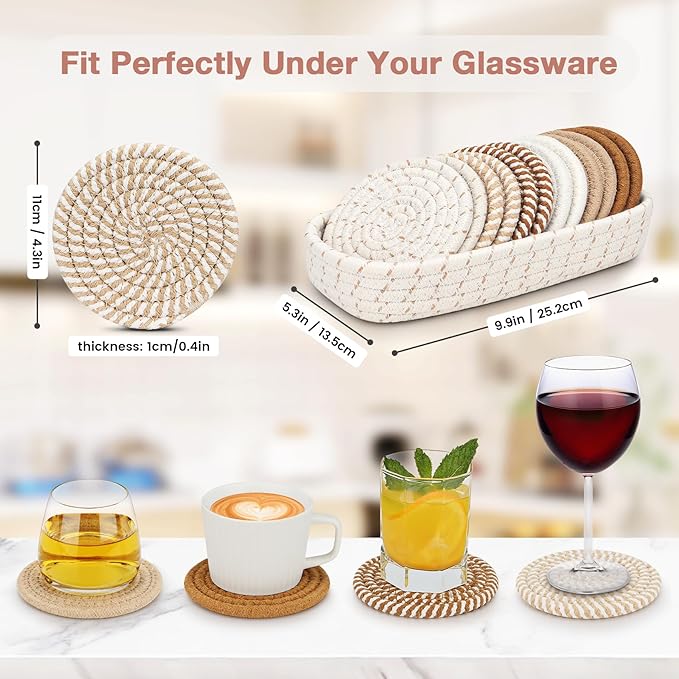 Coasters for Drinks, 12 Pack Coasters, Coaster Set of 6 Color, Suitable for - Image 2