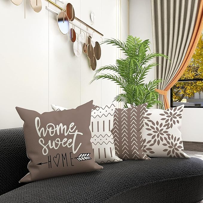 YCOLL Pillow Covers 20x20 Set of 4, Modern Sofa Throw Pillow Cover, Decorative - Image 2