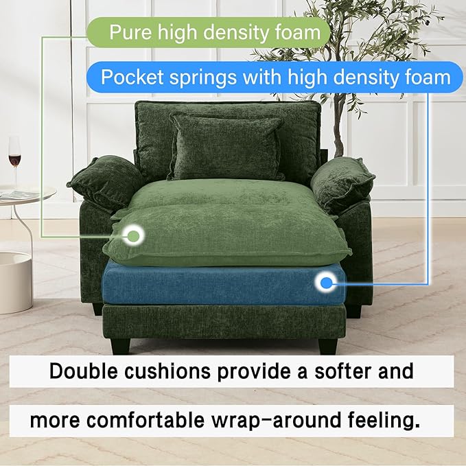 Oprisen 53" Modular Sectional Sofa, Comfy Cloud Couch Sectional Sofa - Image 3
