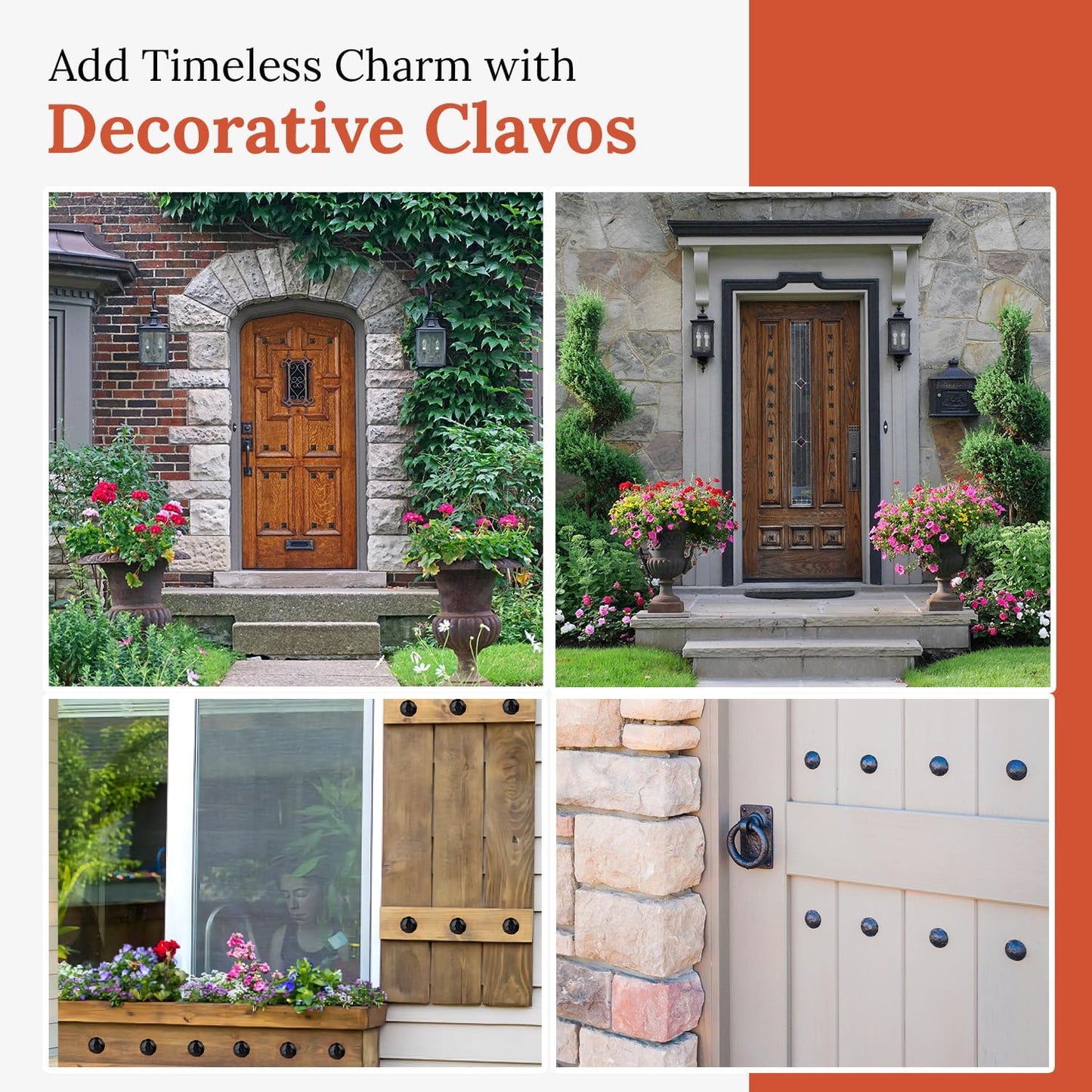 50 Pack 1.5" Round Head Iron Clavos Decorative Nails – Black – Handmade Rustic Round Fasteners for Farmhouse Shutters, Faux Wood Beams, Barn Doors, Shutters, Gates – Ornamental Wood Accent