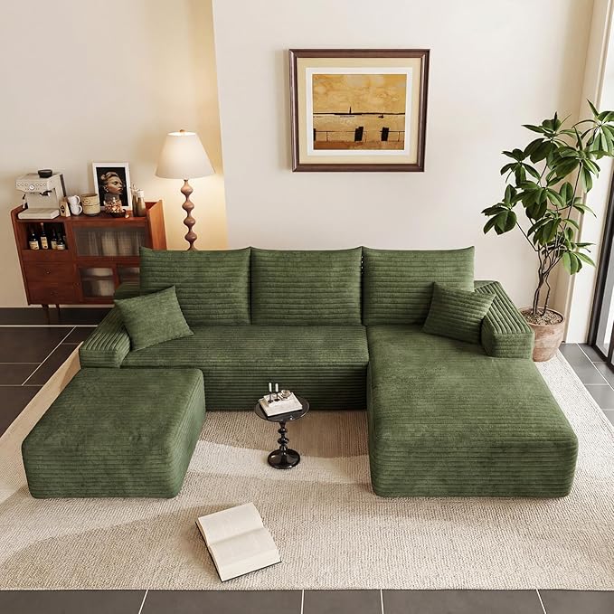 95" Cloud Sectional Couch U-Shaped Chaise - Image 6