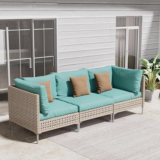 Grand patio 3-Piece Wicker Patio Furniture Set, Boho Outdoor Conversation Set by GrandPatio