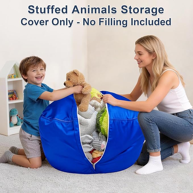 Lukeight Stuffed Animals Storage Bean Bag Chair Cover - Image 2