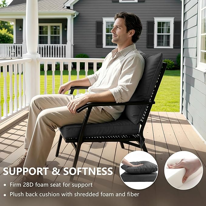 24x24 Inch Outdoor Chair Cushions Set of 2, Patio Furniture Cushions - Image 4