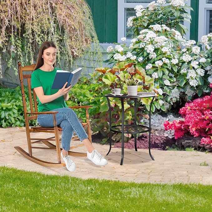 VINGLI Wooden Rocking Chair Outdoor, Patio Rockers - Image 7