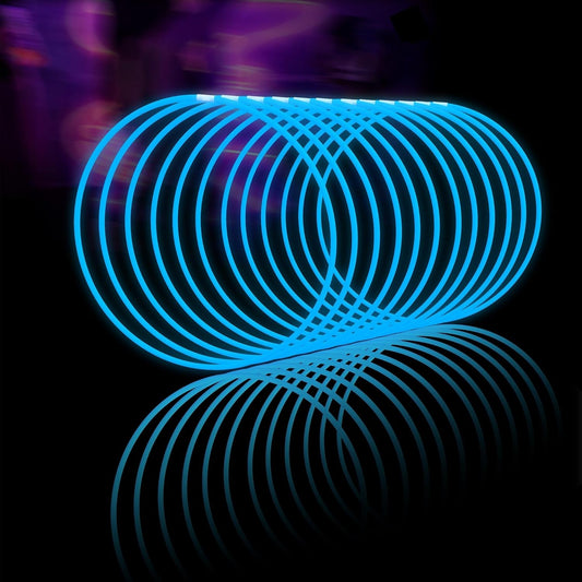 Glow Fever Glow Sticks Bulk 100ct 22'' Glow Necklaces with Connectors, Neon Light Sticks for Party Festivals Raves Concert Birthday Wedding, Blue