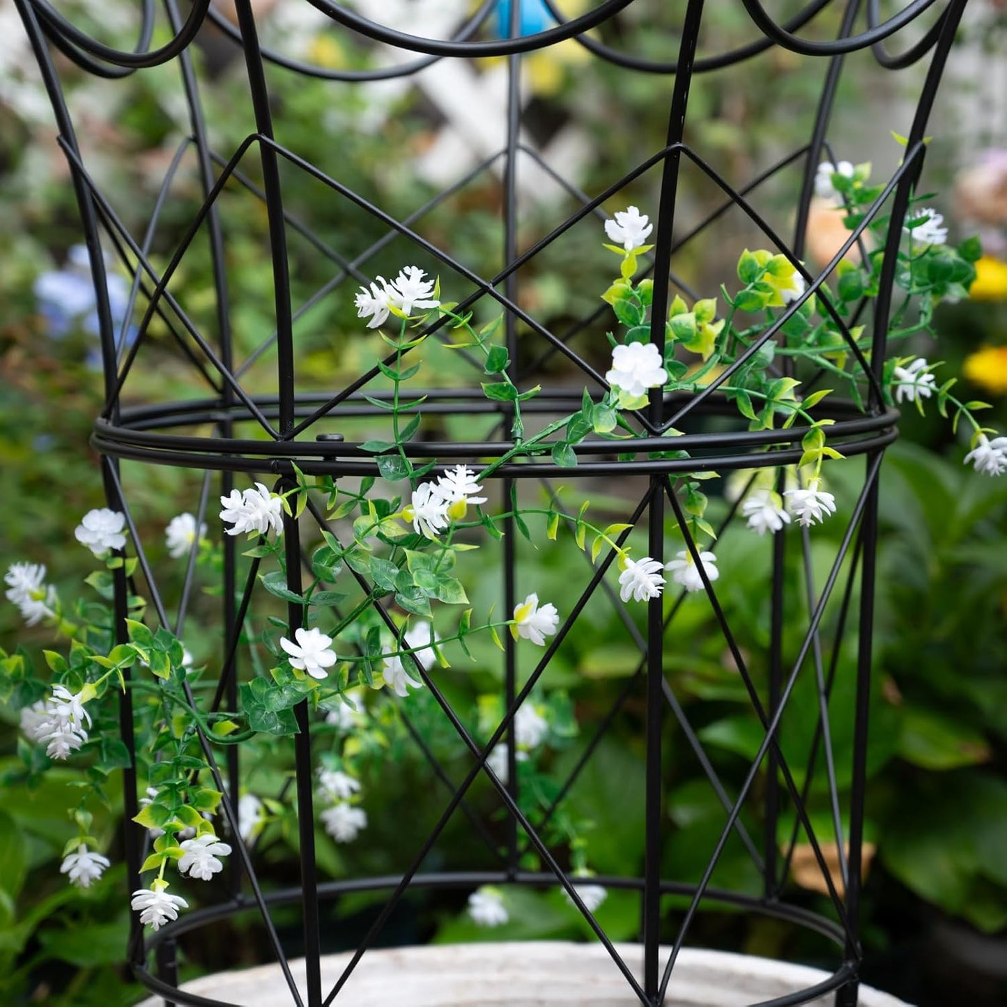Large Obelisk Trellis for Plant Supports 18.5in x 22.9in - Durable Metal Garden Support Cage for Peonies, Ideal for Indoor & Outdoor Use, Elegant Design, Easy to Install