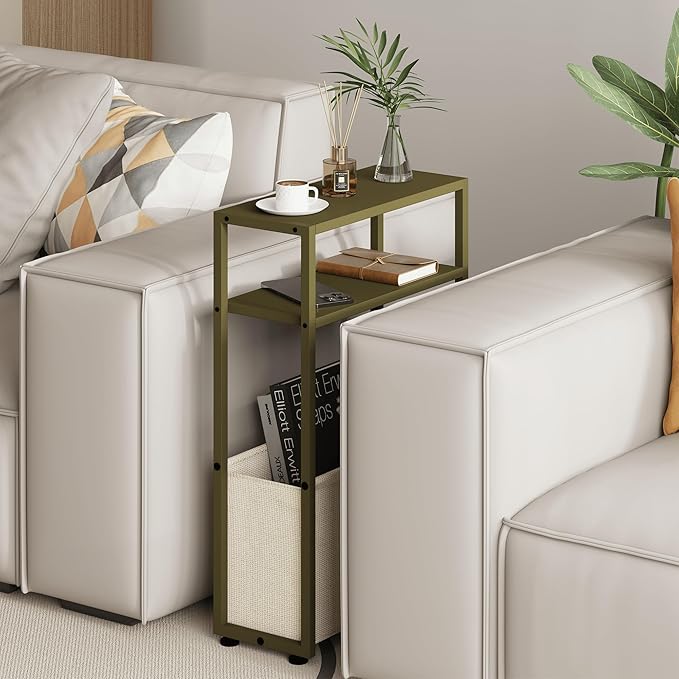 Leomonio Narrow Side Table, Slim End Tables - Image 4