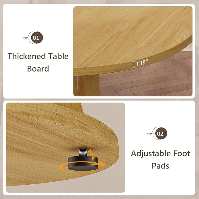 Einhomn 47.2-inch Round Dining Table, Kitchen Table - Image 6