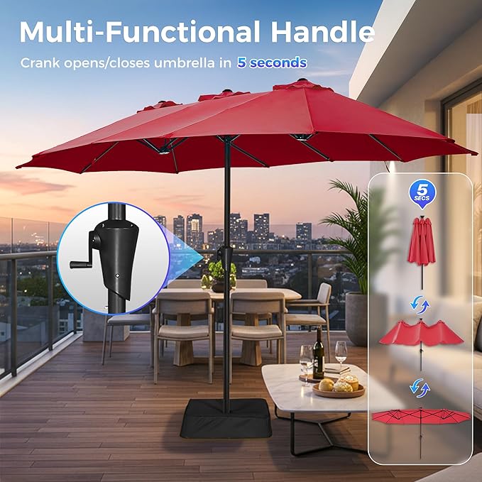 SUPERJARE 13FT Outdoor Patio Umbrella - Image 6