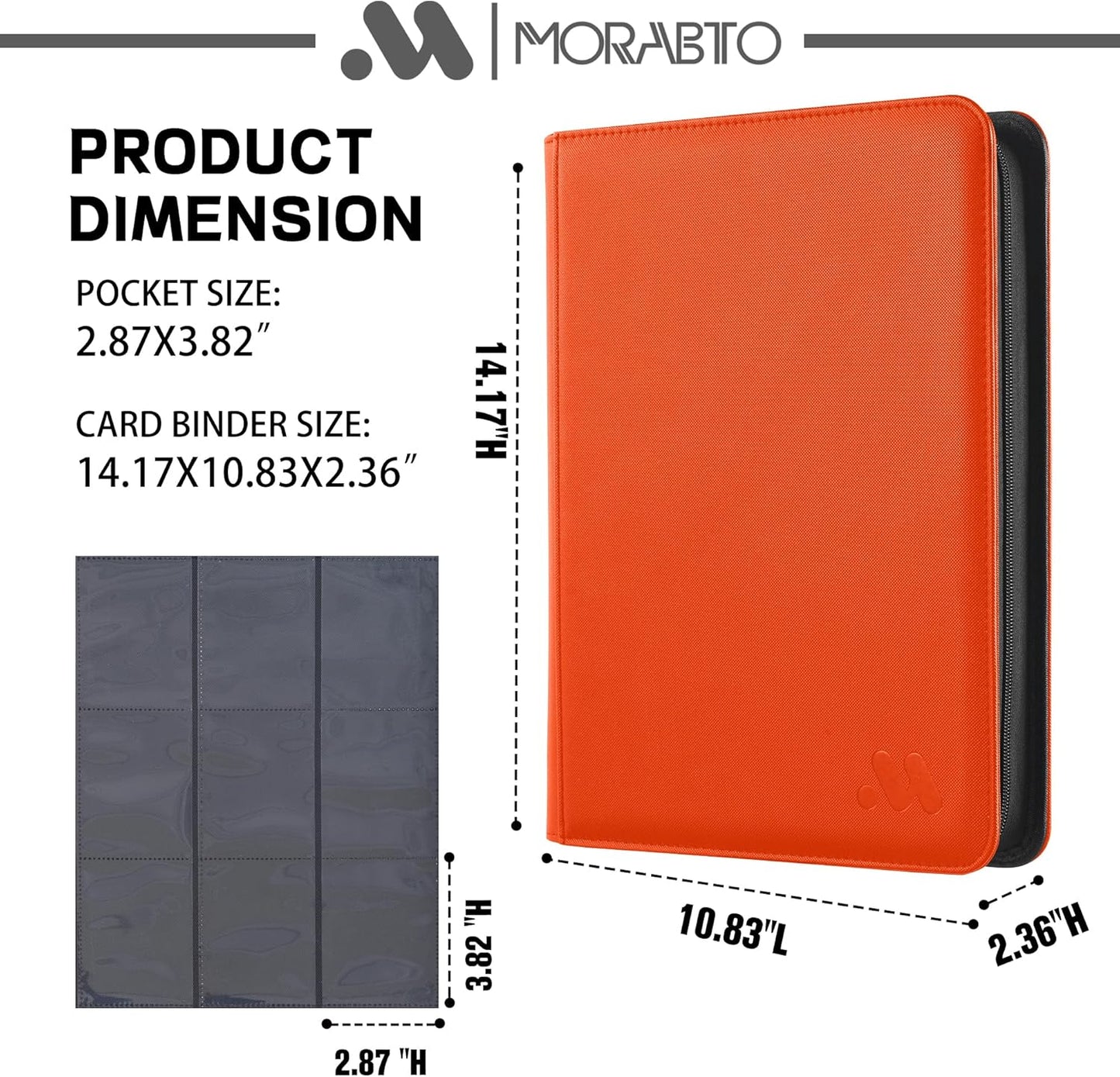 Card Binder 9 Pockets,Trading Card Binder Holds up to 864 Cards with 48 Sleeves,Zipper Card Holder Album Compatible with TCG Card/Game Cards/Sports Card