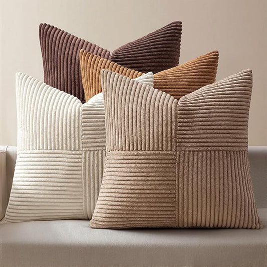 MIULEE Brown Throw Pillow Covers 20x20 Inch Set of 4 Boho Farmhouse Cushion by MIULEE