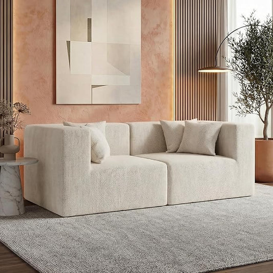 MONVANE 75" Loveseat Sofa, Comfy Chenille Cloud Couch by MONVANE