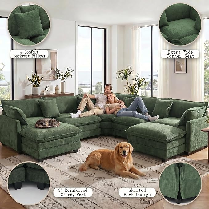 111.4" V-Shaped Corner Couch Sectional - Image 6