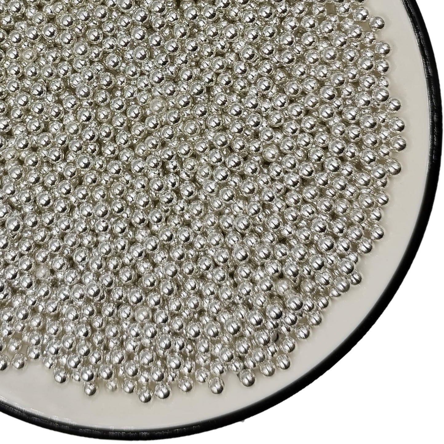 Silver Pearl Sugar Sprinkles 3.9 oz, 4mm Candy Pearls Ideal for Baking, Cake and Cupcake Toppers, Cookie Decoration, Ice Cream Topping, Wedding Shower Valentines Halloween Christmas