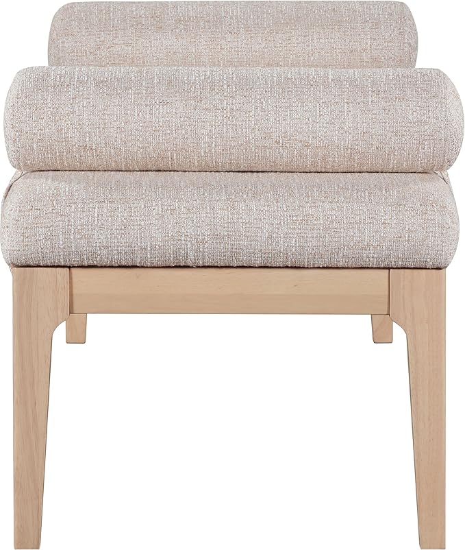 Meridian Furniture 22072Beige Priscilla Collection Art Deco Bench - Image 5