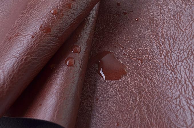 Wento Thick Half Yard Faux Leather Fabric Soft Skin Grain PU Leather - Image 4