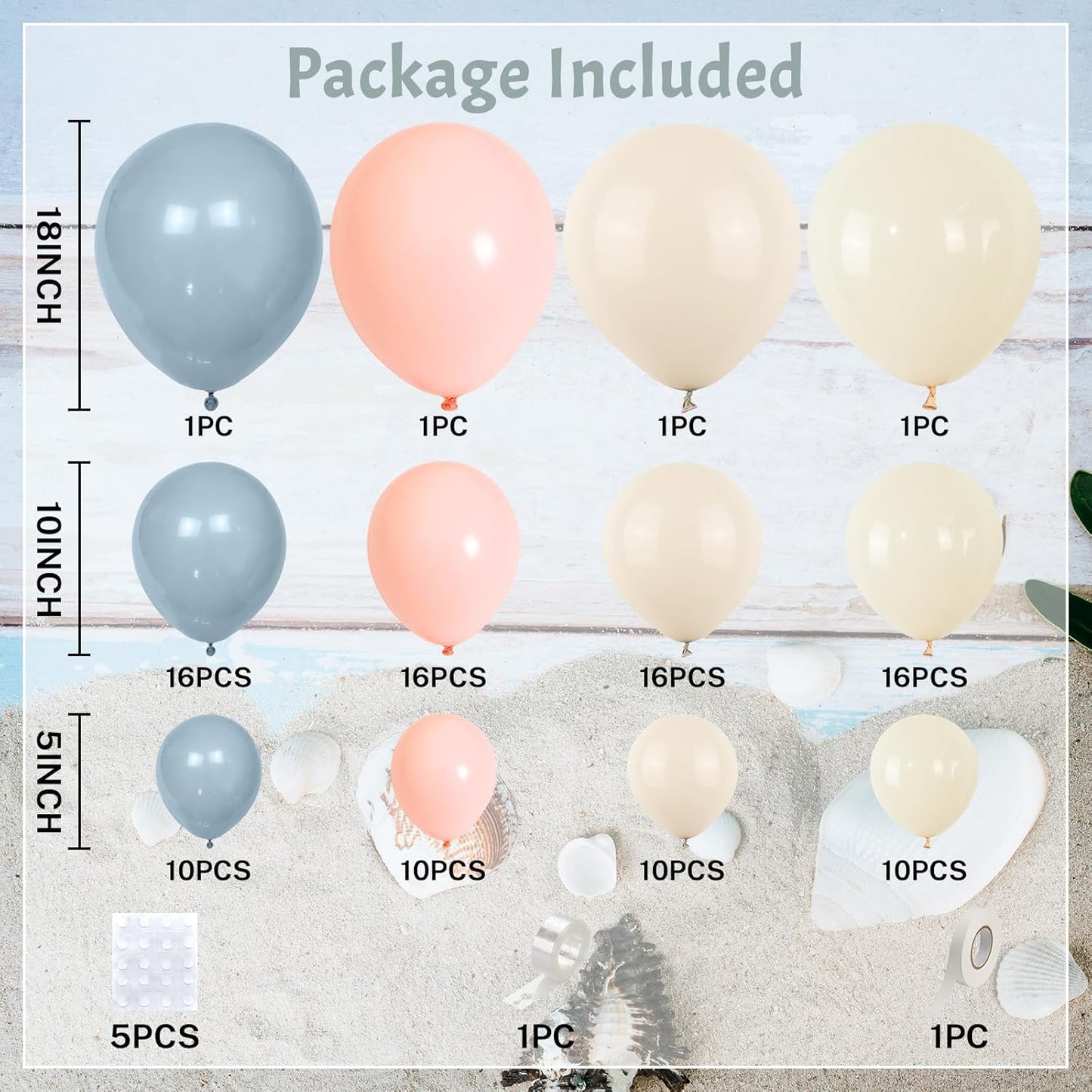 Gender Reveal Balloon Arch Kit 115Pcs Dusty Blue Blush Balloons Garland Boho Retro Peach Cream Orange Ivory White Sand Birthday Party Balloons for Boys or Girls Baptism Baby Bridal Shower Decorations