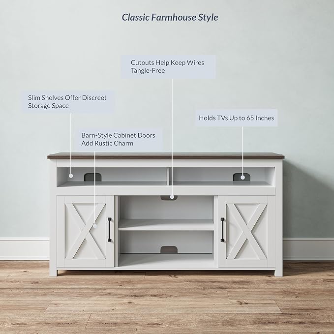 BELLEZE 58 Inch TV Stand, Contemporary Entertainment Center - Image 4
