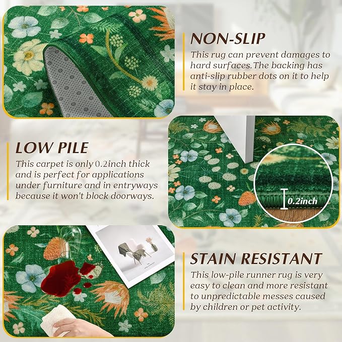 Area Rugs for Living Room, Non-Slip 4x6 Washable Rug for Bedroom, Vintage - Image 2