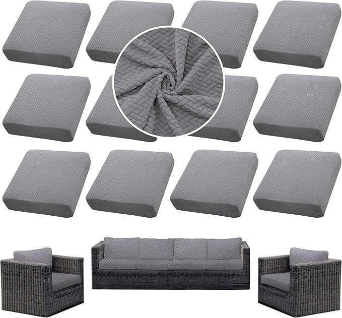Outdoor Cushion Covers Set, Replacement by SUKAIKEQA