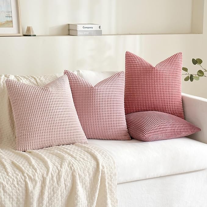 MIULEE Aesthetic Pink Spring Decorative Pillow Covers 20x20 Inch Set of 4 - Image 2