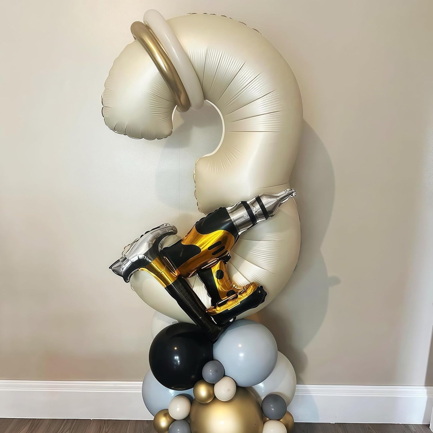 Cream 8 Balloon Number 40 Inch Cream White Number 8 Balloon Helium Mylar 8 Balloon for Birthday Party Decoration