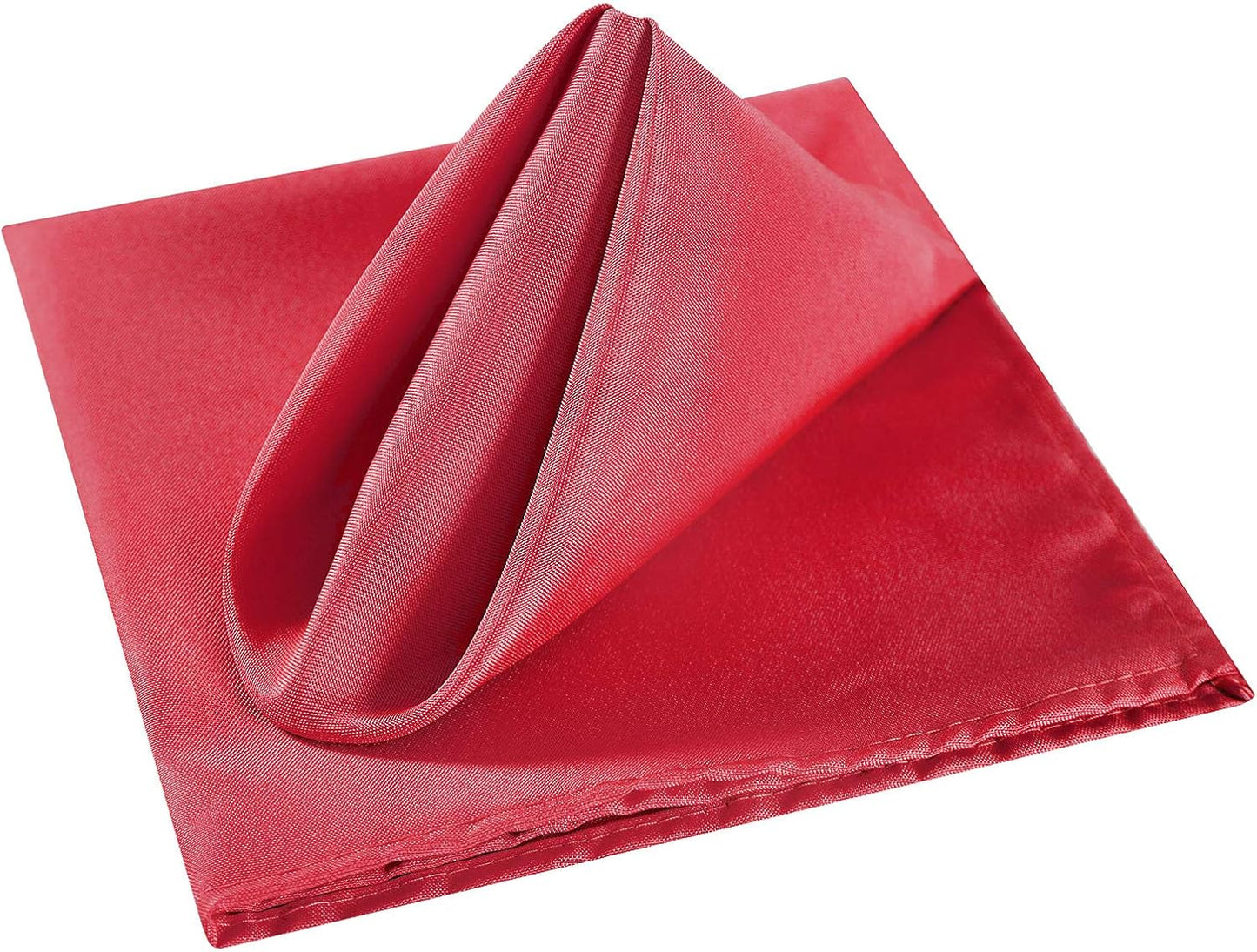 Cloth Napkins 17x17 inch Washable Polyester Dinner Napkins Soft Table Napkins for Wedding Party Dining Banquet(Red,25PCS)