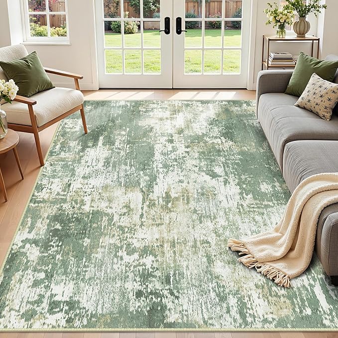 RELEANY Washable Area Rugs 5'x7' Non-Slip Modern Abstract Soft by RELEANY