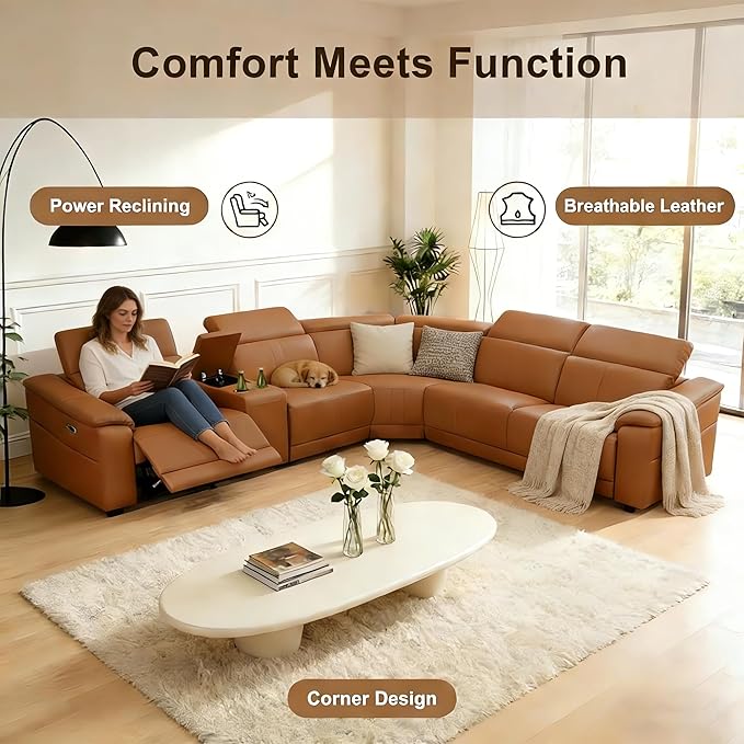 Power Recliner Sofa Set, Reclining Sectional Sofa Couch - Image 8