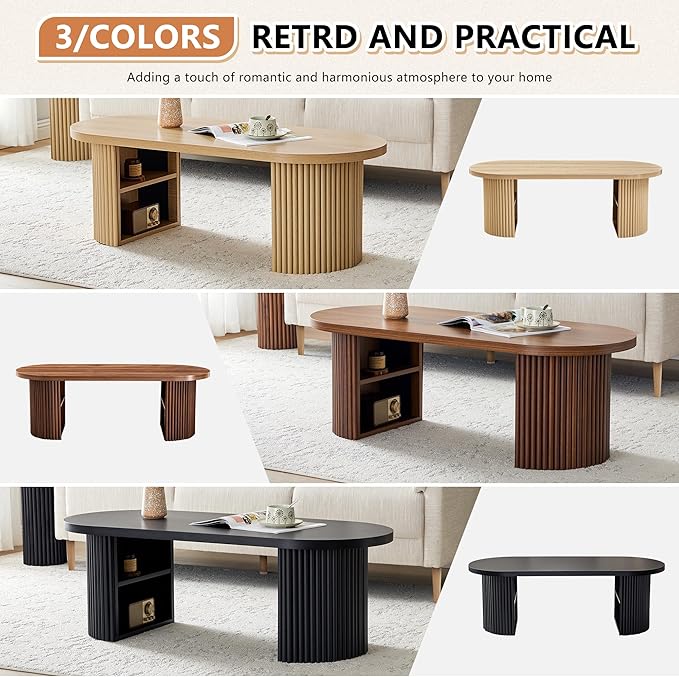 Oval Fluted Coffee Table - Image 4