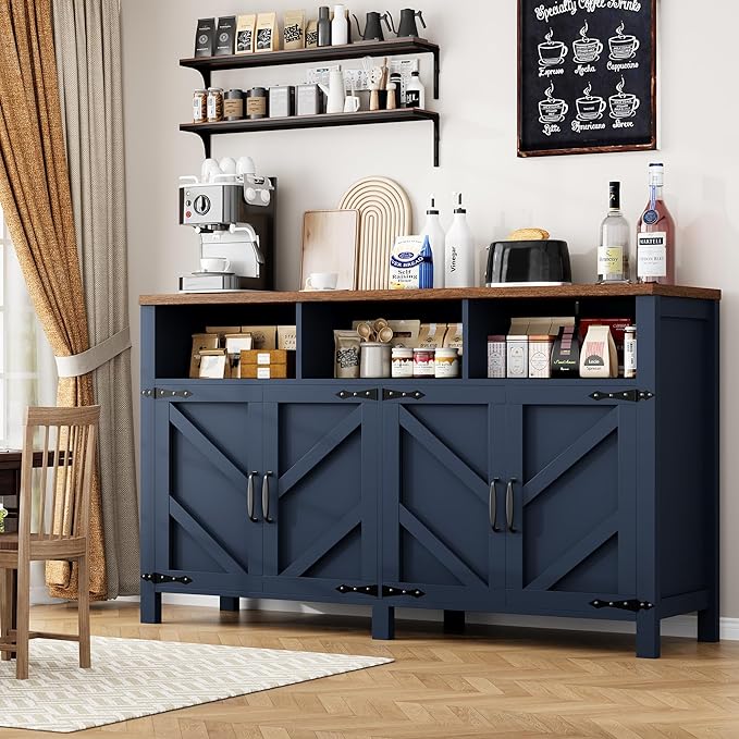 knoworld Buffet Sideboard with Storage Farmhouse with 4 Doors, Dining Room - Image 5