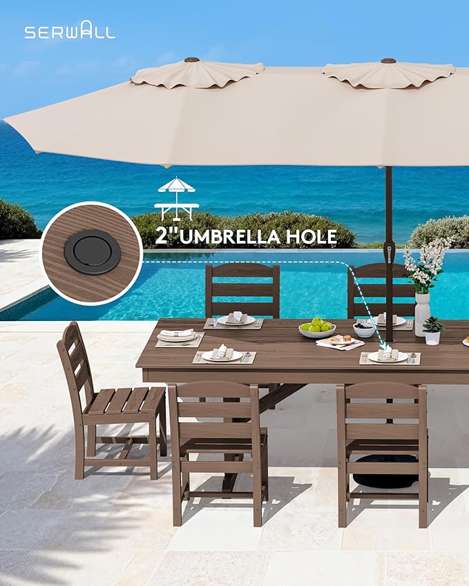 SERWALL 9 Piece Outdoor Dining Set - Image 8