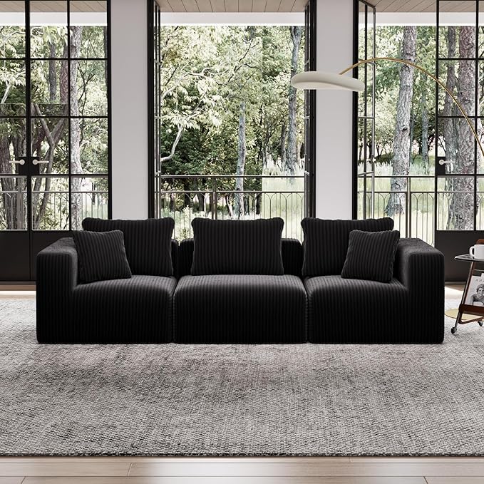 Avenco 106” 3-Seater Modular Sofa Couch, Individually Wrapped Coil Support & by Avenco