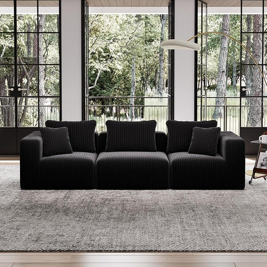 Avenco 106” 3-Seater Modular Sofa Couch, Individually Wrapped Coil Support & by Avenco