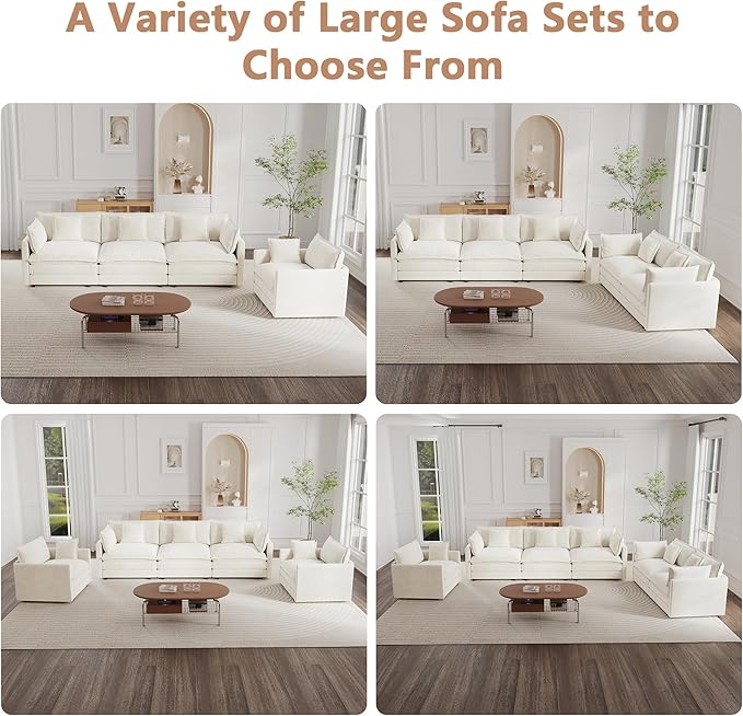mikibama Modular Sectional Sofa, 146.5 Inch L Shaped Couch Set - Image 7