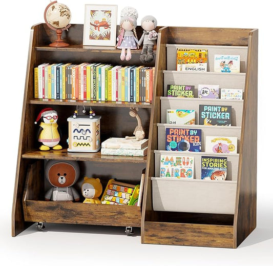 COZPAW Kids Bookshelf and Toy Storage, 4 Tier Toddler Bookshelf by COZPAW