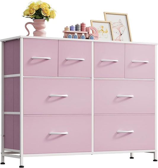 WLIVE Dresser for Bedroom with 8 Drawers, Wide Fabric Dresser for Storage and by WLIVE