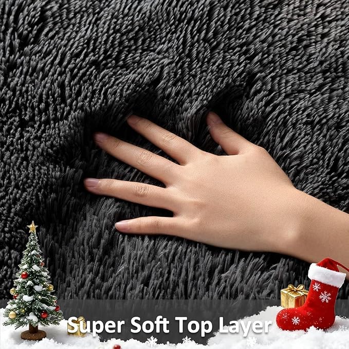 Ophanie Runner Rug for Hallway, 3x8 Washable Non-Slip Fluffy Soft Bedside Rugs - Image 2
