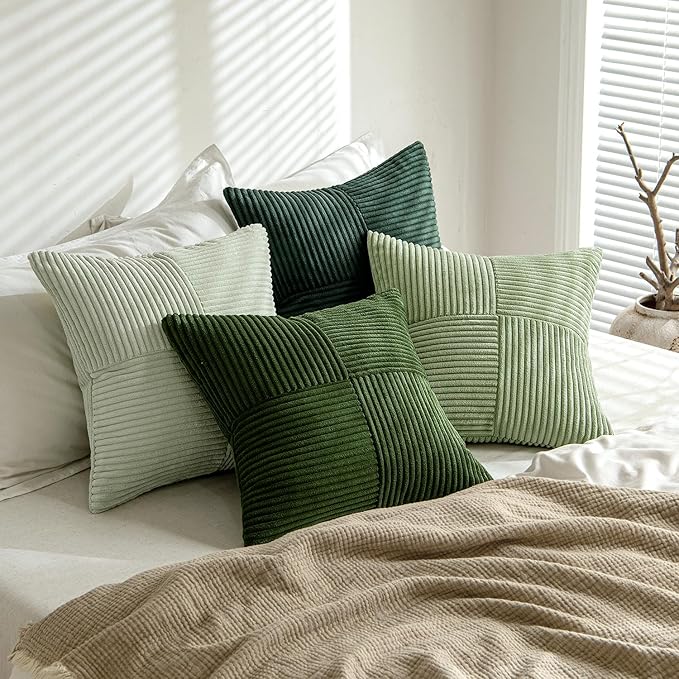 MIULEE Spring Green Decorative Throw Pillow Covers 18x18 Inch Set of 4 Boho - Image 3